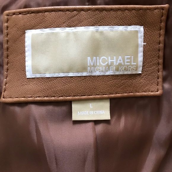 Camel Leather Biker Style Jacket - Picture 6 of 8